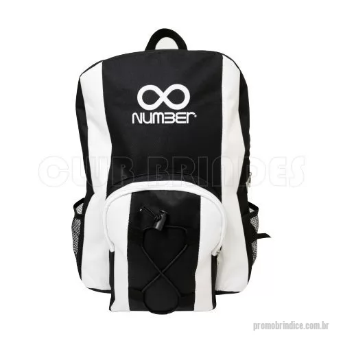 Mochila personalizada - Mochila com dois compartimentos, sendo um principal e um interno para notebook, contém bolso central e bolsos laterais, alça de mão e alça dupla de ombro. Alça de ombro e costas acolchoadas. Disponível em várias cores. Gravação da logomarca em até 3 cores já inclusa.  Tamanho: 42 cm X 30 cm X 12 cm. Revestimento externo: Poliéster 600. Acabamento interno: Viés TNT 80. Alça de Mão e Dupla de Ombro.