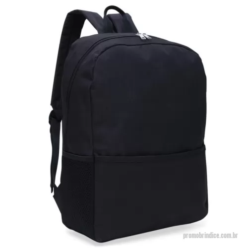 Mochila personalizada - MOCHILA MOC10 - Mochila de poliéster 27 litros com dois compartimentos, sendo o principal com bolso para notebook 156. A mochila possui bolsos laterais em malha e área costada com revestimento espumado. Personalização  com gravação digital colorida