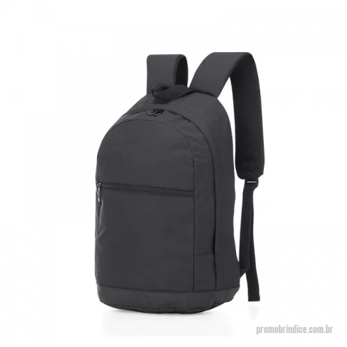 Mochila personalizada - Mochila para notebook em tecido poliéster.    Parte externa: Bolso frontal com zíper; Alça de mão; Alça de ombro acolchoada.    Parte interna: Compartimento para notebook. Tamanho total do Notebook - 15,6