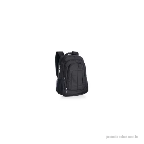 Mochila personalizada - Mochila de poliéster 26 litros com três compartimentos, sendo o principal com bolso para notebook 156. A mochila possui bolsos laterais em malha, duas alças de mãos e área costada com revestimento espumado.  Altura: 42,5 cm x Largura: 31 cm x Profundidade: 20cm  Peso aproximado: 567g    CRB4069