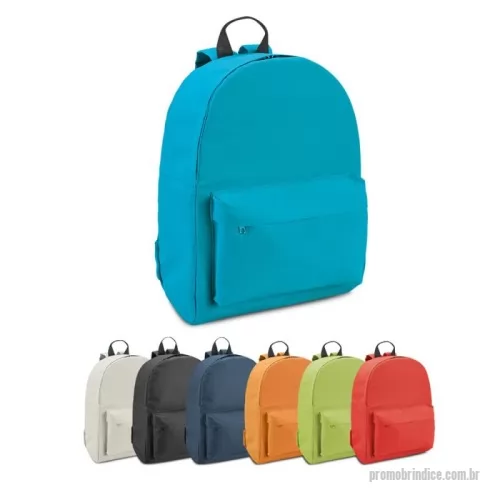 Mochila personalizada - Mochila em 600D com bolso frontal com zíper. Parte posterior e alças almofadadas. Capacidade até 13 L. 310 x 410 x 120 mm