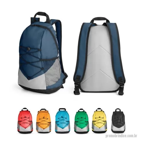 Mochila personalizada - Mochila em 600D com bolsos laterais em tela mesh e bolso interior. Parte posterior e alças almofadadas. Capacidade até 15 L. 250 x 420 x 180 mm