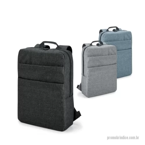 Mochila personalizada - Mochila para notebook em 600D de alta densidade com um compartimento com divisória almofadada para notebook até 15.6''. Interior forrado e almofadado. Mochila com 2 bolsos frontais, parte posterior e alças almofadadas. Capacidade até 10 L. 295 x 390 x 100 mm