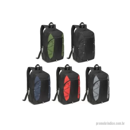 Mochila personalizada - Mochila em 600D com detalhes em ripstop colorido. Bolso principal com zíper e bolsos laterais em tela mesh. Parte posterior e alças almofadadas. Contém diversos elementos refletores. Capacidade 16 L.
