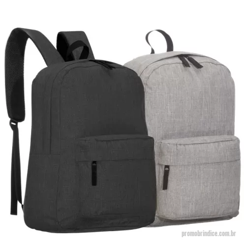 Mochila personalizada - Mochila em tecido poliéster 300D e interior em 210D.  Parte externa: Bolso frontal com zíper. Zíper protegido.  Sem compartimento para Notebook.