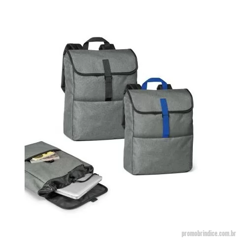 Mochila personalizada - Mochila para notebook em 600D de alta densidade. Compartimento principal com divisória almofadada para notebook até 15.6