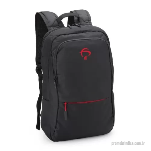 Mochila personalizada - Mochila feita de nylon, com tecido resistente a água e até 24 litros de capacidade em seu interior. Possui 3 compartimentos, sendo o principal com bolso para notebook de até 17 polegadas. Com divisórias internas para acessórios, a mochila possui 1 bolso lateral e alça para encaixe em malas de viagens.