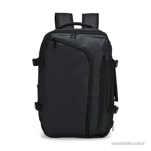 Mochila personalizada - Mochila em nylon com uma camada de PU impermeável com capacidade máxima de 28 litros. Conta com abertura expansível e fivelas laterais ajustáveis para melhor aproveitamento do espaço interno. Possui compartimento principal em poliuretano termoplástic