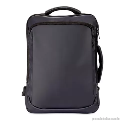 Mochila personalizada - Mochila em Oxford 900D em poliéster com filme laminado (termicamente aplicado) ¹ 22 litros resistente à água com cinco compartimentos, sendo o principal com bolso para notebook 15,6. Com divisórias internas para acessórios, a mochila possui suporte e