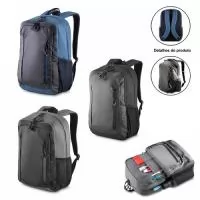 Mochila com Porta Notebook em Nylon com 2 Bolsos Frontais