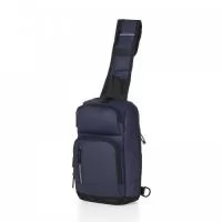Mochila de ombro 10 litros em couro sintético resistente à água com seis compartimentos, sendo dois deles exclusivos para cartões e proteção contra furto. Contém suporte externo usb, bolso para tablet 9, bolsos internos, faixa refletiva e revestimento costado espumado.