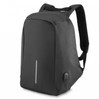 Tecido poliéster toda forrada. Parte externa: Ziper protegido; Conector USB externo na lateral com cabo USB na parte interna; Mini bolso com ziper na alça de ombro; Alça p/ mala de viagem; Faixa refletiva noturna na parte externa. Parte interna: Bolso interno para celular; Bolso para tablet; Bolso interno com ziper; Cinto elástico nas repartições internas. Compartimente acolchoado p/ Notebook com 33x25cm; Tamanho total do Notebook - 13"