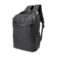 Nossa mochila de 36 litros combina funcionalidade e conforto! Feita em couro sintético resistente à água e com design inteligente, é perfeita para impressionar no mundo corporativo.  Conta com quatro compartimentos estratégicos: um frontal, outro com bolsos e divisórias para documentos e canetas, um compartimento antifurto para proteger os itens mais valiosos e um principal, com espaço para notebooks de até 15,6" e entrada para cabo USB. Além disso, possui dois bolsos laterais, alças reguláveis e acolchoadas que distribuem o peso de forma equilibrada, acabamentos refletivos e uma parte traseira acolchoada, garantindo mais conforto. Para completar, conta com engate para malas de viagem, sendo a parceira ideal além do dia a dia do trabalho. 