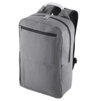 Mochila p/ notebook em tecido poliéster 300D e interior em 190T.  Parte externa: Alça de mão em haste de metal. Alça de ombro acolchoada. Bolso lateral em malha. Dois bolsos frontais com ziper.  Parte interna: Compartimento acolchoado p/ notebook, 45x29cm. Tamanho total do Notebook - 15,6¨