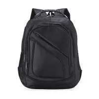 Mochila de nylon 30 litros com quatro compartimentos, sendo o principal com bolso para notebook 15,6. A mochila possui bolsos laterais em malha, duas alças de mãos e área costada com revestimento espumado.  Altura: 44 cm Largura: 34 cm Medidas aproximadas para gravação: (CxL): 5 cm x 7 cm