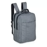 Mochila de nylon 18L com compartimento para notebook. Dois compartimentos grandes, sendo o primeiro com bolso interno para notebook e compartimento frontal com zíper escondido. Zíperes preto com pegadores plásticos, alça superior, alças para costa aj