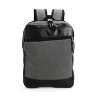 Mochila confeccionada em Poliéster PVC mescla com detalhes em couro sintético e capacidade de até 11 litros. Apresenta divisória interna em tecido telado respirável, ideal para notebooks de até 14 polegadas. Possui compartimento frontal com fechament