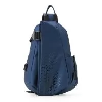 Mochila de ombro de 10 litros com 3 compartimentos. Possui na parte superior abertura com velcro para diversos itens esportivos, como raquetes de tênis, squash e badminton. A mochila contém dois bolsos para tablet, bolso lateral com zíper, divisórias