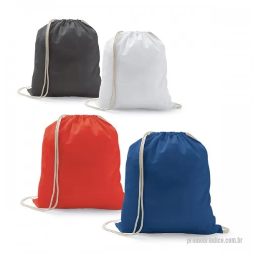 Mochila saco personalizada - Sacola tipo mochila 100% algodão