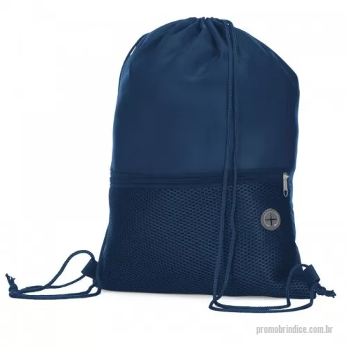 Mochila saco personalizada - Sacochila em tecido polyester com bolso frontal