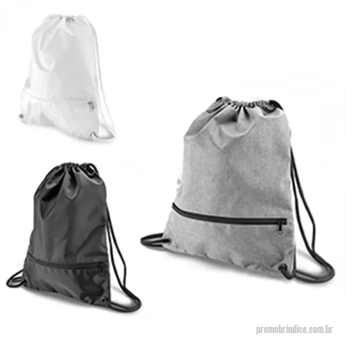 Mochila saco personalizada - Mochila saco de poliéster 300d com bolso inferior de zíper.mochila saco de poliéster 300d com bolso inferior de zíper