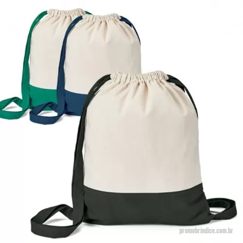 Mochila saco personalizada - Sacola tipo mochila 100% algodão (180 g/m²). 