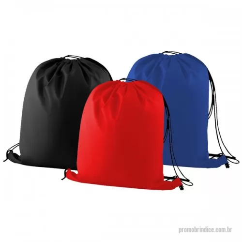 Mochila saco personalizada - Saco Mochila em nylon personalizado para congresso. Confeccionado com tecido nylon, tamanho 33x40 cm (LxA) e acabamento com cordões de nylon para fechamento.