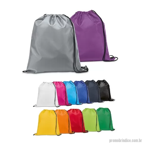 Mochila saco personalizada - Sacola tipo mochila em 210D. 350 x 410 mm
