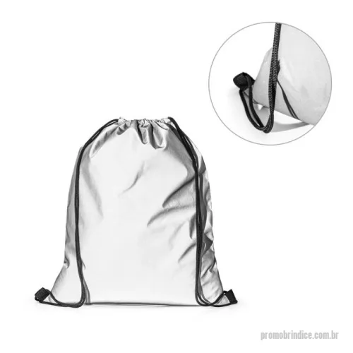 Mochila saco personalizada - Mochila Saco Prateado para Brindes