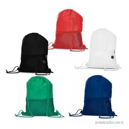 Mochila saco personalizada - Mochila Saco com Saída para Fone