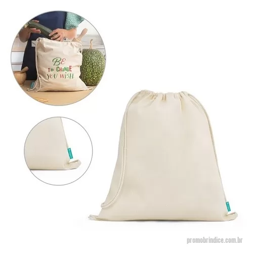 Mochila saco personalizada - Mochila Saco Algodão Orgânico