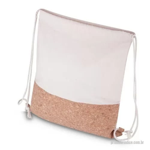 Mochila saco personalizada - Mochila saco em algodão cru com detalhe em cortiça, alça dupla para colocar nas costas.