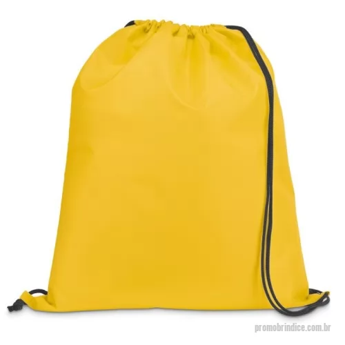 Mochila saco personalizada - Sacola tipo mochila em 210D com cordões em preto. Disponível numa variada gama de cores. 350 x 410 mm