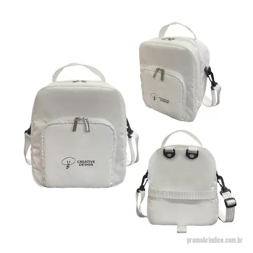 Mochila térmica personalizada - Mochila térmica com compartimento principal isolado para conservação da temperatura de alimentos e bebidas. Possui alças ajustáveis, alça de mão e carona traseira para fixação em haste de mochila de carrinho, facilitando o transporte diário.