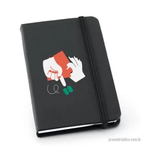 Moleskine personalizado - Caderneta emborrachada com marcador de página em cetim e fita elástica para fechar. Contém aproximadamente 80 folhas amareladas com pauta.