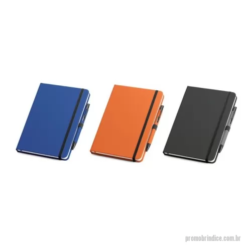 Moleskine personalizado - Kit de caderno A5 e esferográfica em c. sintético com 80 folhas lisas, fita separadora e elástico. Esferográfica de escrita azul. Fornecido com caixa presente em PP com elástico. Esferográfica - moleskine