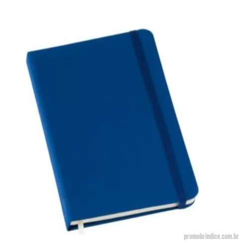 Moleskine personalizado - Caderneta Grande Tipo Moleskine Capa Azul com costura e Elastico - Com Pauta formato 10x15 cm - Capa em couro sintetico emborrachado - com elastico 
