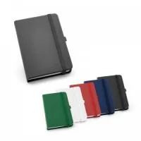 Caderno A5 em c. sintético com capa dura e 80 folhas não pautadas. 140 x 210 mm