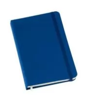 Caderneta Grande Tipo Moleskine Capa Azul com costura e Elastico - Com Pauta formato 10x15 cm - Capa em couro sintetico emborrachado - com elastico 