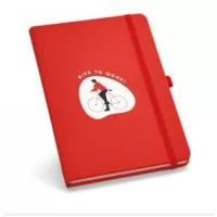 Caderno A5 de capa dura em c. sintético, com 160 páginas lisas. 140 x 210 mm Tamanho A5