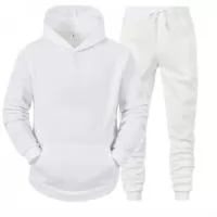 Conjunto Moletom Liso Com Capuz Casual 