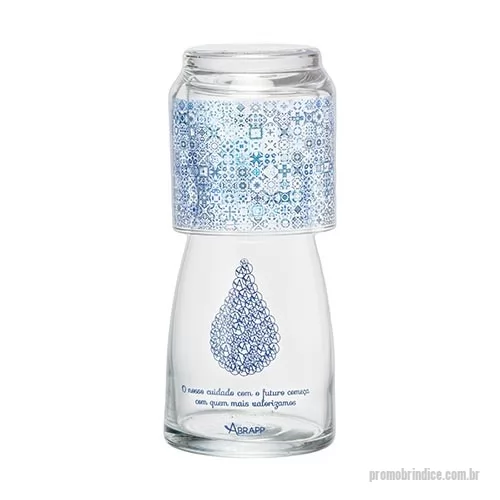 Moringa personalizada - Moringa de vidro com copo 500ml