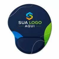 Mouse pad ergonômico feito em neoprene com apoio para punho em silicone. Possui base revestida em silicone antiderrapante.
