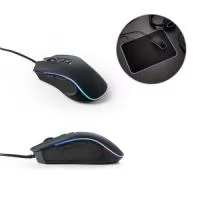 Mouse para jogos em abs e acabamento emborrachado com 7 botões e iluminação rgb com 8 modos possíveis.