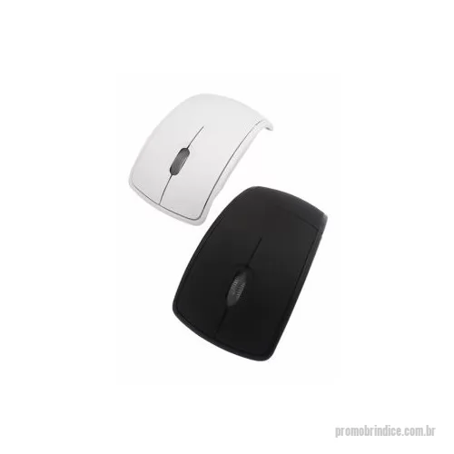 Mouse wireless personalizado - Mouse óptico de tecnologia wireless e retrátil. Mouse anatômico de material plástico resistente, possui rolamento plástico translúcido, laterais texturizadas, parte traseira dobrável, luz inferior óptica vermelha, receptor Nano USB 2.4 GHZ. Funcionamento através de 2 pilhas AAA(não acompanha).