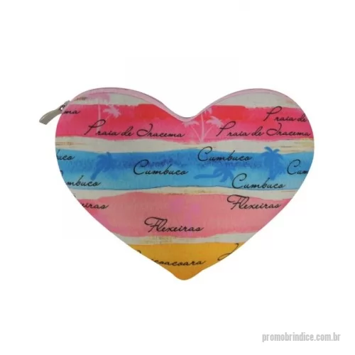 Necessaire em Neoprene personalizado - Necessaire de Coração para Brindes Personalizados
