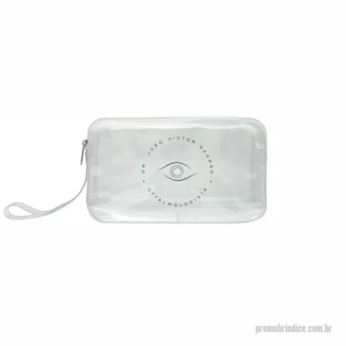 Necessaire em Pvc personalizado - Necessaire com alça - PVC - MEDIDA: 20x12x8