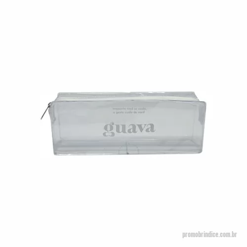Necessaire em Pvc personalizado - Necessaire PVC com Ziper - medida: 21x8x6