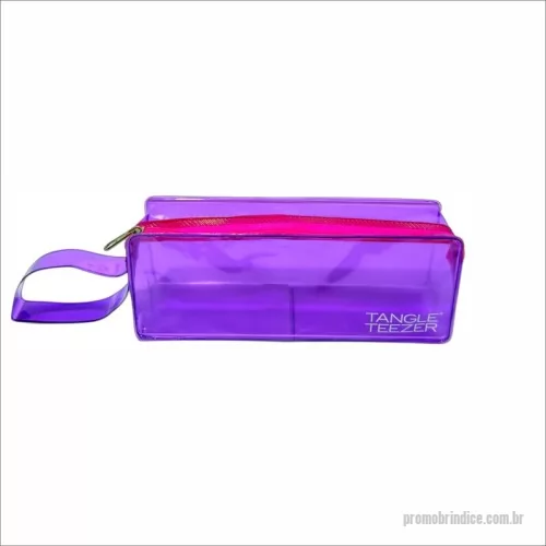 Necessaire em Pvc personalizado - Necessaire com alça - PVC - MEDIDA: 21X8X6