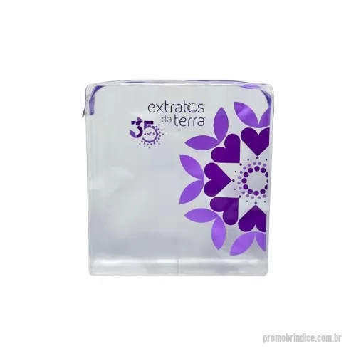Necessaire em Pvc personalizado - Necessaire com fole - Personalizado - Medida: 22x23x6